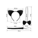 Genel Kedi Kostüm Taç Kuyruk Papyon Seti, Tek Beden, P141604S4270, Çok Renkli, Üniseks