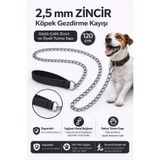 Genel Köpek Tasması Zincir Gezdirme Kayışı 2,5mm 120cm Siyah, KP-ZNCRGZ-SYH