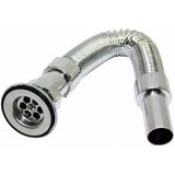 Genel Krom Lavabo Sifonu, Körüklü, Ayarlanabilir 33-80 cm Uzunluk, Plastik, Beyaz