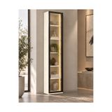 Genel Markalar %100 MDF Neon Ledli Alüminyum Cam Kapaklı Gümüşlük Modern Vitrin 200x40x25