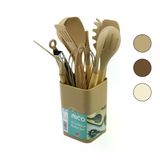 Genel Markalar 11PCS+KOVA SİLİKON MUTFAK SETİ BAMBU SAP 3-KAŞIK- 3-SPATULA- 1-KEVGİR- 1-KEPÇE- 1-MAŞA- 1-ÇRPC- 1-FRÇ (4745)