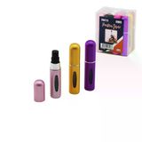 Genel Markalar 12 ADET MİNİ=CEP - ÇANTA BOY BOŞ SPREY PARFÜM ŞİŞESİ 5ML RENKLİ PLS. SEVİYE PENCERELİ (4745)