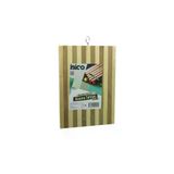 Genel Markalar 18 X 28 X 1.4CM BEYAZ ÇİZGİLİ AHŞAP BAMBU KESİM PANOSU - KESME TAHTASI METAL KULPLU (4745)