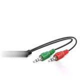 Genel Markalar 2 x 3.5 Mm To 3.5 Mm F Kablo 2Lıne Mikrofon + Kulaklık 20Cm Siyah HDX1053