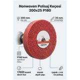 Genel Markalar 200x25 mm P180 Polisaj Keçesi Çapak Alma ve Metal Yüzey Parlatma Diski 1 Adet