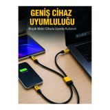 Genel Markalar 240W Çoklu Şarj Kablosu Type-C Lightning Micro USB Örgü Kablo - CAONMB8358-3081