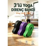 Genel Markalar 25-35-45 KG Direnç Bandı Seti Kas Geliştirme Lastiği Fitness Pilates Cross Training Bant 3 Sertlik