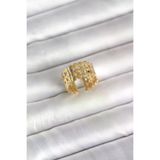 Genel Markalar 316L Çelik Gold Renk Hasır Model Kadın Yüzük TJ-BYK4161
