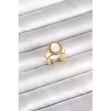 Genel Markalar 316L Çelik Gold Renk Sedefli Vintage Kadın Yüzük TJ-BYK4171