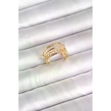 Genel Markalar 316L Çelik Gold Renk Zincirli Vintage Model Kadın Yüzük TJ-BYK4170