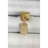 Genel Markalar 316L Çelik Sallantılı Zirkon Taşlı Kutup Yıldızı Figürlü Dikdörtgen Model Gold Renk Nomination Charm TJ-BC1406