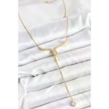 Genel Markalar 316L Çelik Zincir Gold Renk Yılan Model Y Kolye TJ-BKO10662