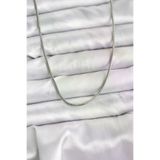 Genel Markalar 316L Çelik Zincir Gümüş Renk 60 cm Yılan Zincir Kadın Kolye - TJ-BKO10681