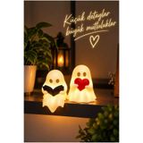 Genel Markalar 3D Baskı Sevimli Hayalet LED Gece Lambası | Kalpli Dekoratif Masa Lambası | Romantik Oda Dekoru