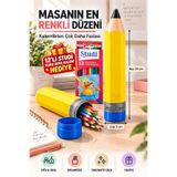 Genel Markalar 3D Kalem Şeklinde Dev Kalemlik & Kalem Kutusu - Masa Üstü Kalem Düzenleyici & Organizer - Okula Dönüş Hediyesi - Okul & Ofis - Kırtasiye - Karne Hediye