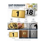 Genel Markalar 67x45 mm Metal Kapı Numarası - Paslanmaz Alüminyum Daire ve Pervaz Numarası