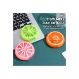 Genel Markalar 7 Bölmeli Döner Mekanizmalı Haftalık İlaç Kutusu Meyve Dilimi Tasarım Taşınabilir Vitamin ve Hap Düzenleyici Organizer