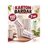 Genel Markalar 7 OZ Karton Bardak 150 Adet Ekonomik Paket Tek Kullanımlık Karton Bardak Sıcak & Soğuk İçecek Uyumlu