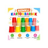 Genel Markalar 7 Oz Premium Renkli Karton Bardak – Parti Bardağı (20 Adet - Mix Paket)