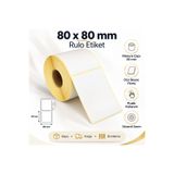 Genel Markalar 80x80 mm Rulo Ribonlu Barkod Etiketi 40 mm Masura 500 Sarım