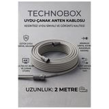 Genel Markalar 96 Telli Hazır F Konnektörlü Çanak Anten Kablosu - RG6-U6 4K/8K TV Uydu Kablosu - 2 Metre