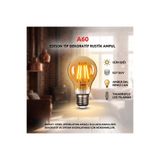 Genel Markalar A60 Edison Dekoratif Rustik LED Filament Ampul Gün Işığı E27 Duy Amber Cam (Çoklu Paket Seçenekli)