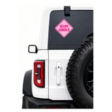 Genel Markalar Acemi Sürücü Sticker 18x18 cm Pembe | Acemi Sürücüyüm Araç Uyarı Etiketi | Araba Arka Cam Stickerı Yeni Sürücü Çıkartması
