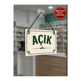 Genel Markalar Açık Kapalı Tabelası Çift Taraflı MDF 15x20cm - Ultra Güçlü Vantuz Hediyeli / Cam Kapı Askı Tabelası