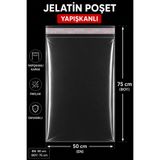 Genel Markalar ADAPAK 25 adet 50x75 bantlı Yapışkanlı Şeffaf jelatin Poşet