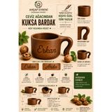 Genel Markalar Ahşap Evreni Kişiye Özel İsim Yazılı Ceviz Ağacı Kuksa Bardak 250 ml
