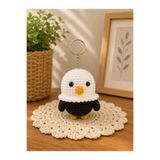 Genel Markalar Amigurumi el yapimi siyah beyaz kartal anahtarlık hediyelik çanta aksesuarları
