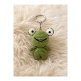 Genel Markalar Amigurumi örgü kurbağa anahtarlık yeşil hediyelik çanta aksesuarları