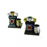 Genel Markalar ANKESÖRLÜ TELEFON VİNTAGE DEKORATİF BİBLO - RENKLİ KALEMLİK 12.5X10X6.5CM REÇİNE (4745)