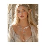 Genel Markalar AURA Gümüş Renk Çiçek Detaylı Spiral Asimetrik Choker Kolye – Boyuna Ayarlanabilir ,Bohem Elf Boyun Aksesuarı