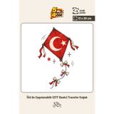 Genel Markalar Ay Yıldızlı Kırmızı Uçurtma Ütüyle Yapışan DTF Baskı Tişört Bez Çanta Transfer Kağıdı 13x20 cm