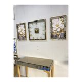 Genel Markalar AYNALI ŞEFAF SAAT İKİ ADET BEYAZGÜL TABLO 40X60CM TABLO 60X60CM SAAT