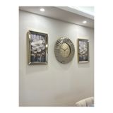 Genel Markalar AYNALI YELPAZE SAAT İKİ ADET BEYAZGÜL TABLO 40X60CM TABLO 60X60CM SAAT