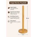 Genel Markalar Bambu Kağıt Havluluk – Minimal Tasarımlı Mutfak Kağıt Havlu Standı – Doğal Ahşap
