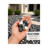 Genel Markalar Bazalt Karışık Dekoratif Taş 2/4 cm 20 Kg Doğal Bahçe Peyzaj Süs Taşı Siyah Beyaz