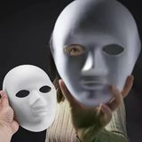 Genel Markalar Beyaz Renk Boyanabilir Anonim Tam Yüz Cosplay Maske 24x18 cm