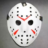 Genel Markalar Beyaz Renk Kırmızı Çizgili Tam Yüz Hokey Jason Maskesi Hannibal Maskesi (4745)