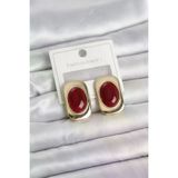 Genel Markalar Bordo Renk Kare Model Vintage Kadın Küpe TJ-BKP11658