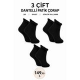 Genel Markalar Caglar SOCKS DANTELLİ PATİK ÇORAP Siyah Rahat Şık Günlük ve Okul Kullanımına Uygun