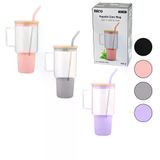 Genel Markalar CAM 1000ML MATARA - SULUK BAMBU KAPAK - SIZDIRMAZ SİLİKONLU ÇELİK PİPET KORUYUCU SİLİKON ALTLIK - KILIF (4745)