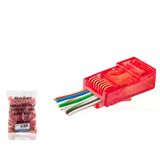 Genel Markalar Cat6 Ez Rj45 Konnektör - 100 Adet Kirmizi / Ekonomik Poşet Paket ND2411