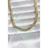 Genel Markalar CM 14K Gold Renk Kalın Yassı Yılan Zincir Model 45 cm Kadın Kolye TJ-BKO11006