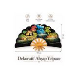 Genel Markalar Dekoratif Ahşap Yelpaze Duvar Dekoru Otantik Asya Desenli Ev ve Ofis Dekorasyonu 50x25 cm