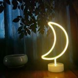 Genel Markalar Dekoratif Pilli Ay Tasarımlı 3D Neon Led Masa Ve Gece Lambası (4745)