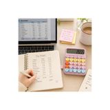 Genel Markalar DEXIN BST DX-819 - Pembe Renkli - 12 Haneli Pastel Renkli Mini Hesap Makinesi – Büyük LCD Ekran, Yuvarlak Tuşlu, Okul Ev ve Ofis İçin