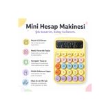 Genel Markalar DEXIN BST DX-819 - Sarı Renkli - 12 Haneli Pastel Renkli Mini Hesap Makinesi – Büyük LCD Ekran, Yuvarlak Tuşlu, Okul Ev ve Ofis İçin
